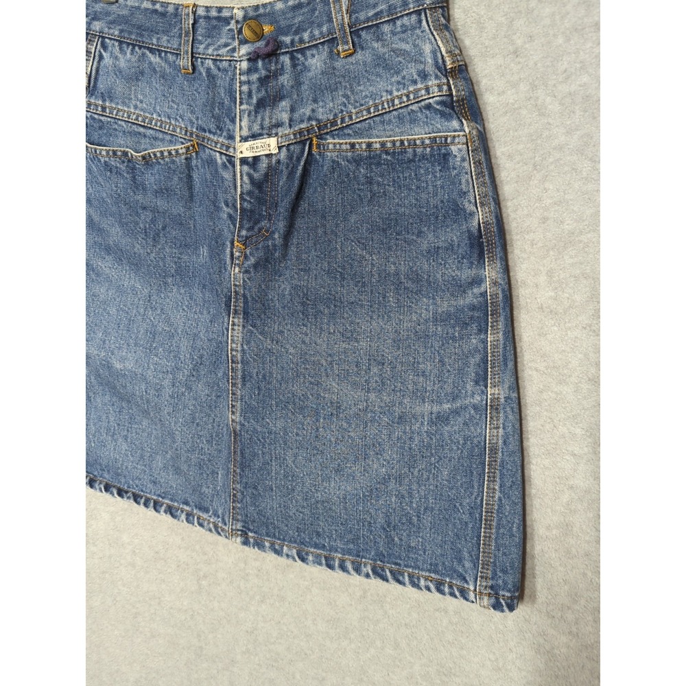 Vintage Marithe Francois Girbaud Denim Mini Skirt 10 Made in Portugal Retro Chic
